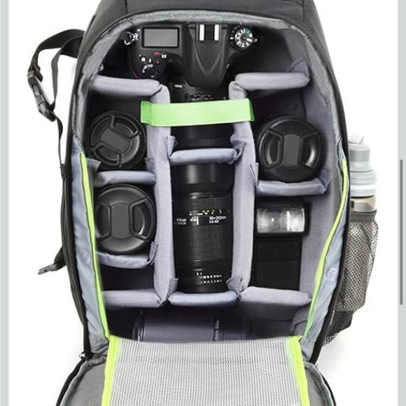 Evecase Large Professional DSLR Camera Travel Backpack with Rain Cover - Picture 5 of 10